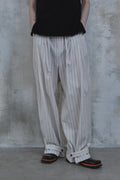 Linen Stripe Edge Pleat Trousers — detail 798
