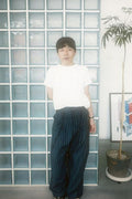 Linen Stripe Edge Pleat Trousers — snap 810