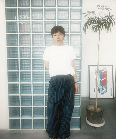 Linen Stripe Edge Pleat Trousers — snap 810