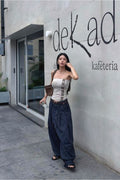 Linen Stripe Edge Pleat Trousers — snap 815