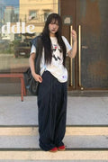 Linen Stripe Edge Pleat Trousers — snap 817