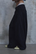 Linen Stripe Edge Pleat Trousers — gallery 835