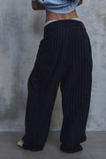 Linen Stripe Edge Pleat Trousers — gallery 838