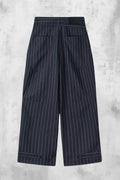 Linen Stripe Edge Pleat Trousers — gallery 840