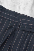 Linen Stripe Edge Pleat Trousers — gallery 841