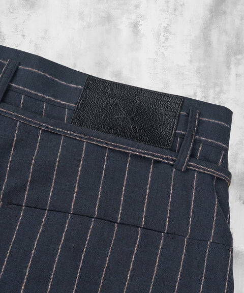 Linen Stripe Edge Pleat Trousers — gallery 842