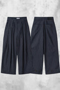 Linen Stripe Edge Pleat Trousers — gallery 846