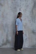 Linen Stripe Edge Pleat Trousers — detail 848