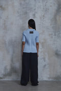 Linen Stripe Edge Pleat Trousers — detail 849