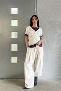 Slub Layered Henley Knit Top — gallery 1039