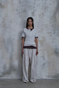 Slub Layered Henley Knit Top — gallery 1040