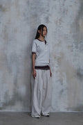 Slub Layered Henley Knit Top — gallery 1041
