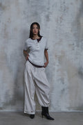 Slub Layered Henley Knit Top — gallery 1043