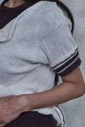 Slub Layered Henley Knit Top — gallery 1044