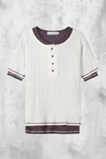 Slub Layered Henley Knit Top — gallery 1047