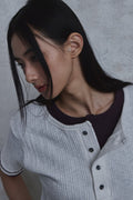 Slub Layered Henley Knit Top — detail 1059