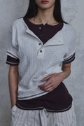 Slub Layered Henley Knit Top — detail 1060