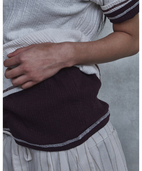 Slub Layered Henley Knit Top — detail 1062