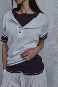 Slub Layered Henley Knit Top — detail 1063