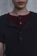 Slub Layered Henley Knit Top — gallery 1076