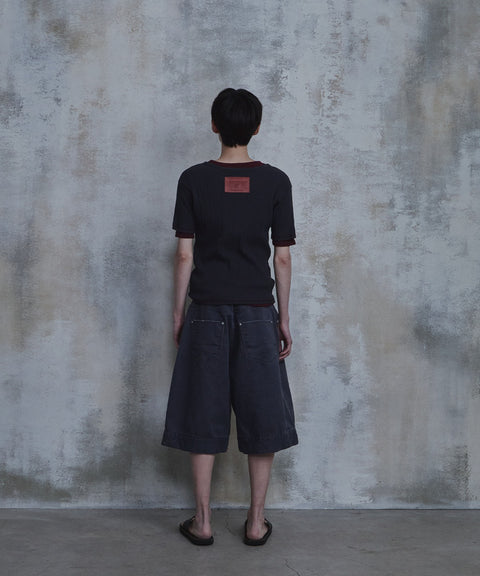 Slub Layered Henley Knit Top — gallery 1080