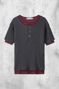 Slub Layered Henley Knit Top — gallery 1081