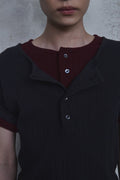 Slub Layered Henley Knit Top — detail 1088