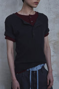 Slub Layered Henley Knit Top — detail 1089