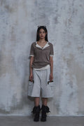 Slub Layered Henley Knit Top — gallery 1092