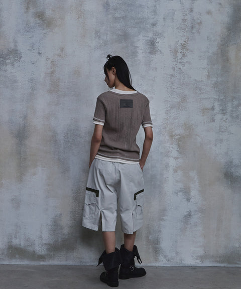 Slub Layered Henley Knit Top — gallery 1095
