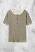 Slub Layered Henley Knit Top — gallery 1099