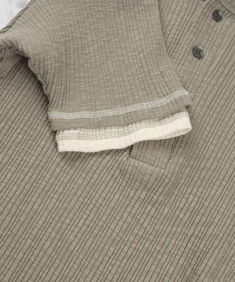 Slub Layered Henley Knit Top — gallery 1102