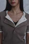 Slub Layered Henley Knit Top — detail 1104