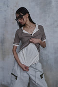 Slub Layered Henley Knit Top — detail 1106