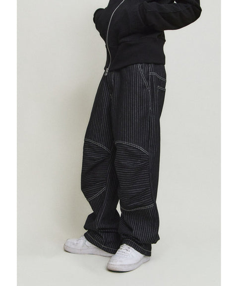 Denim Stripe Double Knee Pants — detail 1123