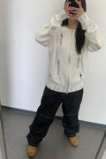 Denim Stripe Double Knee Pants — snap 1126