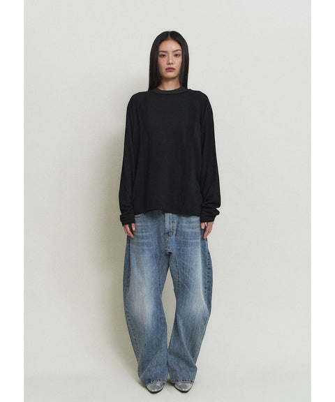 Bamboo Roll-Up Boat Neck Knit — gallery 1270