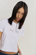Cubic Heartfelt Cropped Short Sleeve T-Shirt