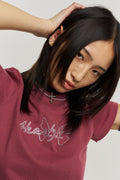 Cubic Heartfelt Cropped Short Sleeve T-Shirt