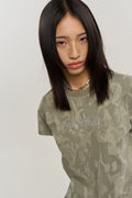 Cubic Heartfelt Cropped Short Sleeve T-Shirt