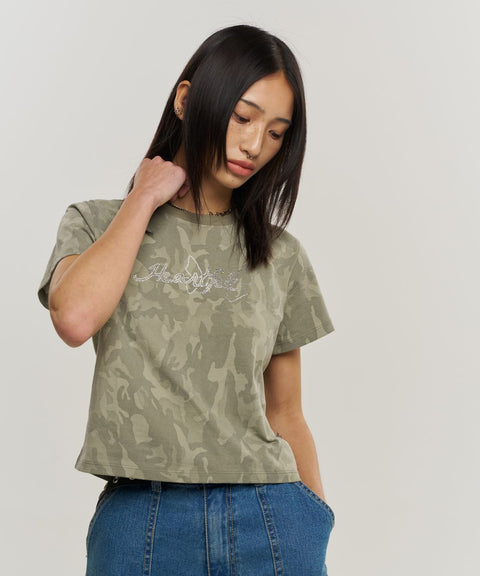 Cubic Heartfelt Cropped Short Sleeve T-Shirt