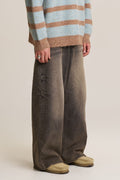 Wide Straight Washed Denim Pants