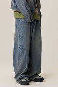 Wide Straight Washed Denim Pants