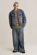 Wide Straight Washed Denim Pants