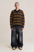 Balloon Fit Distressed Washed Denim Pants