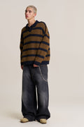 Balloon Fit Distressed Washed Denim Pants