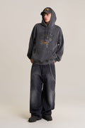 Balloon Fit Distressed Washed Denim Pants
