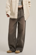 Balloon Fit Distressed Washed Denim Pants