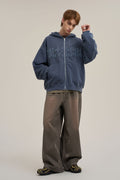 Balloon Fit Distressed Washed Denim Pants