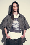Unisex Cropped Check Short Sleeve Shirt